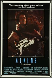 5j0829 ALIENS int'l 1sh 1986 James Cameron sci-fi sequel, Weaver as Ripley carrying Carrie Henn!