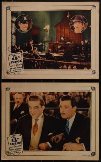 5j1628 13TH JUROR 2 LCs 1927 Anna Q. Nilsson & Francis X. Bushman, courtroom scenes, rare!