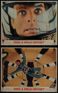 5j1629 2001: A SPACE ODYSSEY 2 LCs 1968 Stanley Kubrick, close up of Kier Dullea & in tunnel!