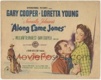 5j1242 ALONG CAME JONES TC 1945 Gary Cooper & Loretta Young, plus Norman Rockwell art of Cooper!