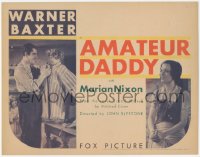5j1243 AMATEUR DADDY TC 1932 Warner Baxter, Marian Nixon, from Mildred Cram's Scotch Valley, rare!