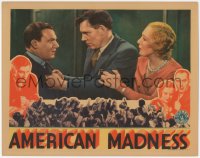 5j1345 AMERICAN MADNESS LC 1932 Kay Johnson begs Walter Huston to stop threatening Gordon, rare!