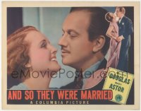 5j1347 AND SO THEY WERE MARRIED LC 1936 best close up of Melvyn Douglas & Mary Astor, ultra rare!