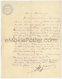 5j0137 ABEL GANCE signed letter 1910s legendary director of Napoleon, handwritten in French!