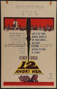 5j0406 12 ANGRY MEN WC 1957 Henry Fonda, Sidney Lumet classic, life is in their hands, very rare!