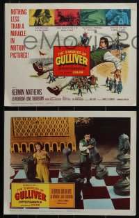 5j1474 3 WORLDS OF GULLIVER 8 LCs 1960 Ray Harryhausen fantasy classic, giant Kerwin Mathews!