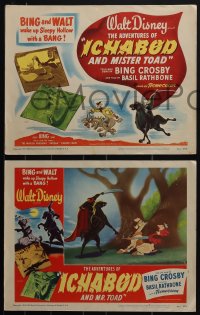 5j1476 ADVENTURES OF ICHABOD & MISTER TOAD 8 LCs 1949 BING and WALT wake up Sleepy Hollow w/ a BANG!