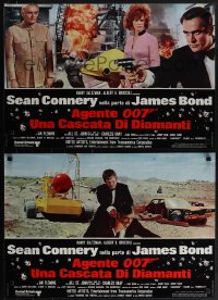 6g0350 DIAMONDS ARE FOREVER 6 Italian 18x26 pbustas 1971 Connery as James Bond, different!