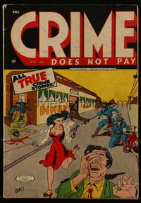6s0196 CRIME DOES NOT PAY #36 comic book Nov 1944 gruesome cover art by Charles Biro, Lev Gleason!