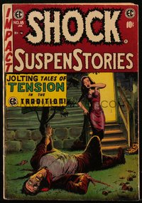 6s0147 SHOCK SUSPENSTORIES #18 comic book December 1954 George Evans cover, Bernie Krigstein, Kamen