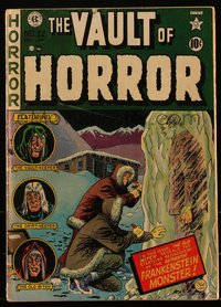 6s0038 VAULT OF HORROR #22 comic book Dec 1951 Johnny Craig Frankenstein cover, Ingels, Davis, Kamen