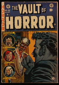 6s0048 VAULT OF HORROR #32 comic book Aug 1953 Johnny Craig censored axe-in-head cover, Ingels, Davis