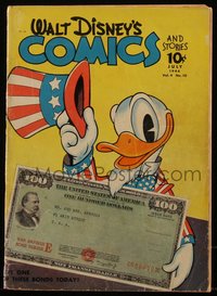 6s0504 WALT DISNEY COMICS & STORIES #46 comic book July 1944 Donald Duck as Uncle Sam w/savings bond!