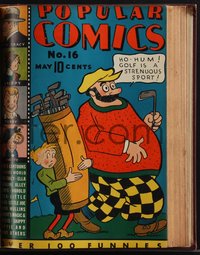 6s0567 DELL COMICS BOUND VOLUME hardcover bound volume of comic books 1937 Popular Comics #13 to 19!