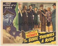 6t0007 DEVIL THUMBS A RIDE signed LC #6 1947 by Lawrence Tierney, who's robbing people at gunpoint!