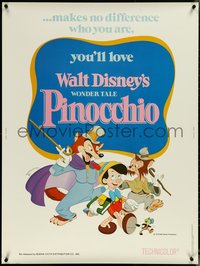 6w0148 PINOCCHIO 30x40 R1978 Disney classic cartoon about wooden boy who becomes real!