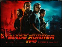 6w0157 BLADE RUNNER 2049 teaser DS British quad 2017 cast montage with Ford and Gosling, ultra rare!