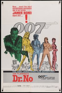 7a0034 DR. NO white smoke 1sh 1963 most extraordinary gentleman spy Sean Connery, 1st James Bond!