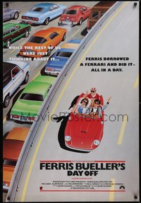 7a0152 FERRIS BUELLER'S DAY OFF English 1sh 1987 best art of Matthew Broderick & friends in Ferrari!