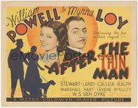 7a0053 AFTER THE THIN MAN TC 1936 William Powell, Myrna Loy, silhouette art with Asta, ultra rare!