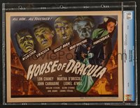 7a0117 HOUSE OF DRACULA slabbed TC 1945 wonderful images of the best classic monsters, ultra rare!
