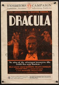 7a0111 DRACULA pressbook 1931 vampire Bela Lugosi, Tod Browning, 1st 1930s Universal, ultra rare!