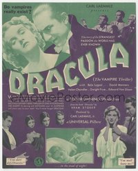 7a0078 DRACULA 3x7 herald 1931 Tod Browning, Bela Lugosi, do vampires really exist, great images!