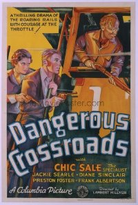 #287 DANGEROUS CROSSROADS 1sh '33 Railroads!