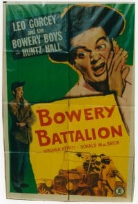 LEO GORCEY & THE BOWERY BOYS 1sh 1948 Leo Gorcey, Huntz Hall, Bowery Battalion!