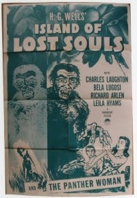 ISLAND OF LOST SOULS R1958 1sheet