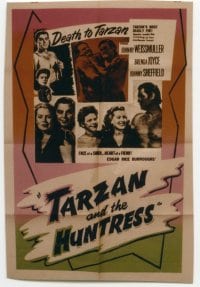 TARZAN & THE HUNTRESS kraftbk 1sheet