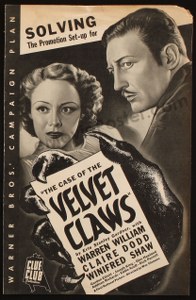 Cool Item Of the Week: The Case of the Velvet Claw pressbook