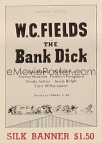 BANK DICK banner, cloth