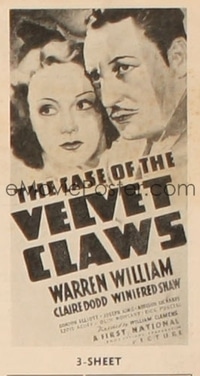 CASE OF THE VELVET CLAWS 1sh