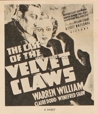 CASE OF THE VELVET CLAWS 6sh