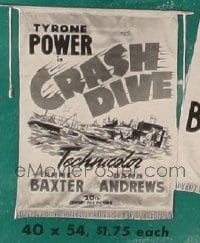 CRASH DIVE banner, cloth