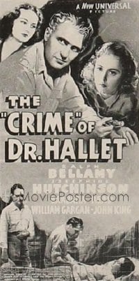 CRIME OF DR. HALLET 3sh