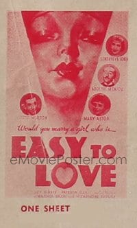 EASY TO LOVE ('34) 1sh