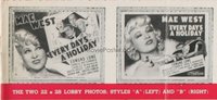 EVERY DAY'S A HOLIDAY ('37) 1/2sh set of 2