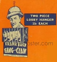 FANG & CLAW ('35) 2 piece lobby hanger Miscellaneous