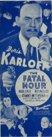 FATAL HOUR ('40) insert