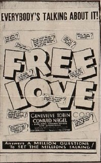 FREE LOVE ('30) 1sh