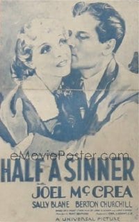 HALF A SINNER ('34) 1sh