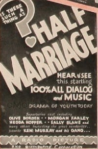 HALF MARRIAGE 1sh