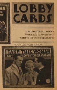 I TAKE THIS WOMAN ('31) LC 3 stars