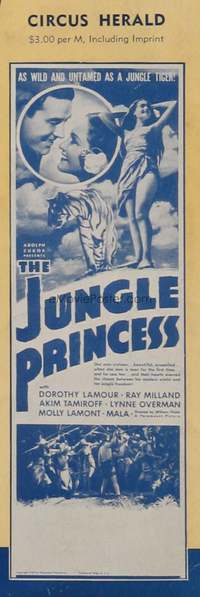 JUNGLE PRINCESS herald circus