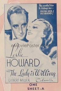 LADY IS WILLING ('34) 1sh style A