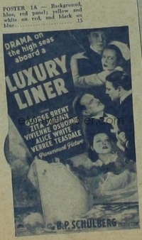 LUXURY LINER ('33) 1sh