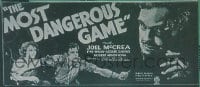 MOST DANGEROUS GAME ('32) 24sh