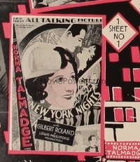 NEW YORK NIGHTS ('29) 1sh #1